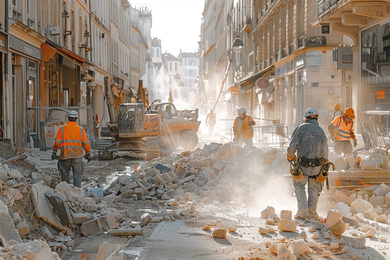 Vue panoramique d'un chantier propre à Pau après utilisation du service de débarras gravats gratuit