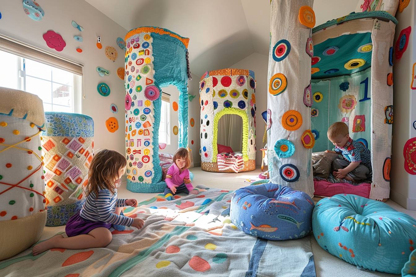 Chambre d'enfant éco-responsable décorée avec matériaux recyclés et créativité